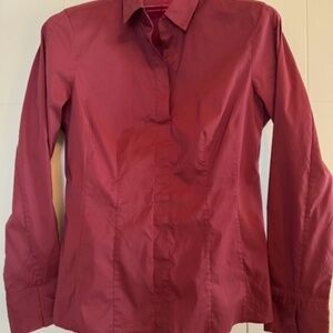 BOSS - Slim-Fit Blouse - Color Burgundy - Size 10